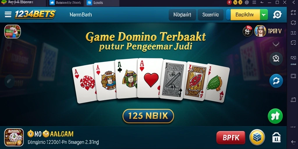 Tampilan gameplay seru dalam permainan Domino 1234BETS.