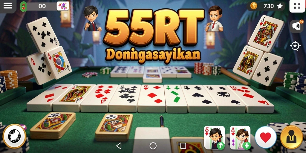 Tampilan permainan Domino dalam 55RT yang seru.