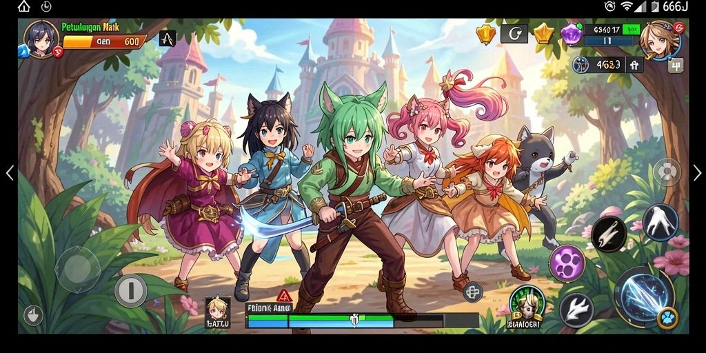 Screenshot gameplay <strong>666J</strong> menampilkan aksi karakter penuh warna.