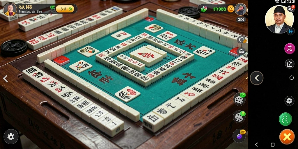 Screenshot DKK menampilkan gameplay Mahjong yang menarik dan penuh warna.