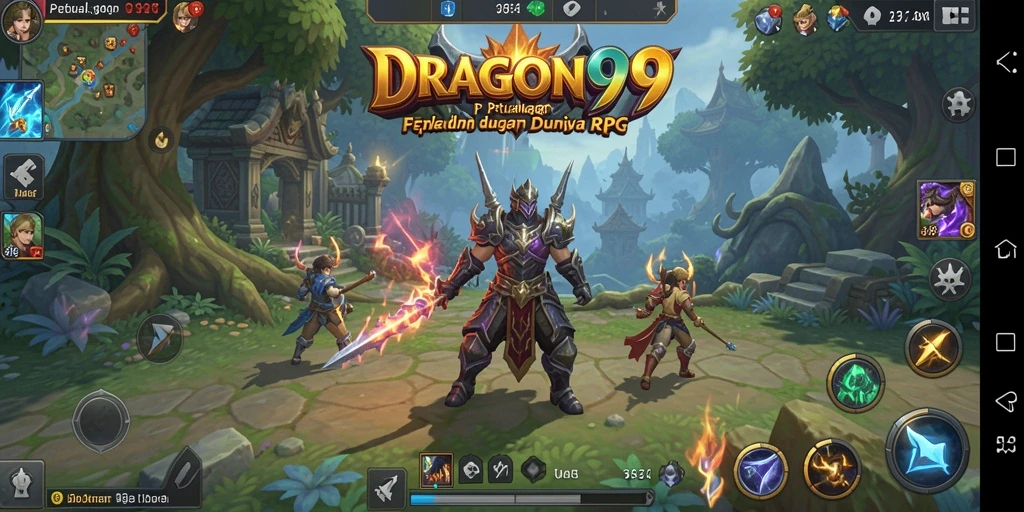 Tampilan gameplay menarik dari DRAGON99 dengan pertarungan epik RPG.