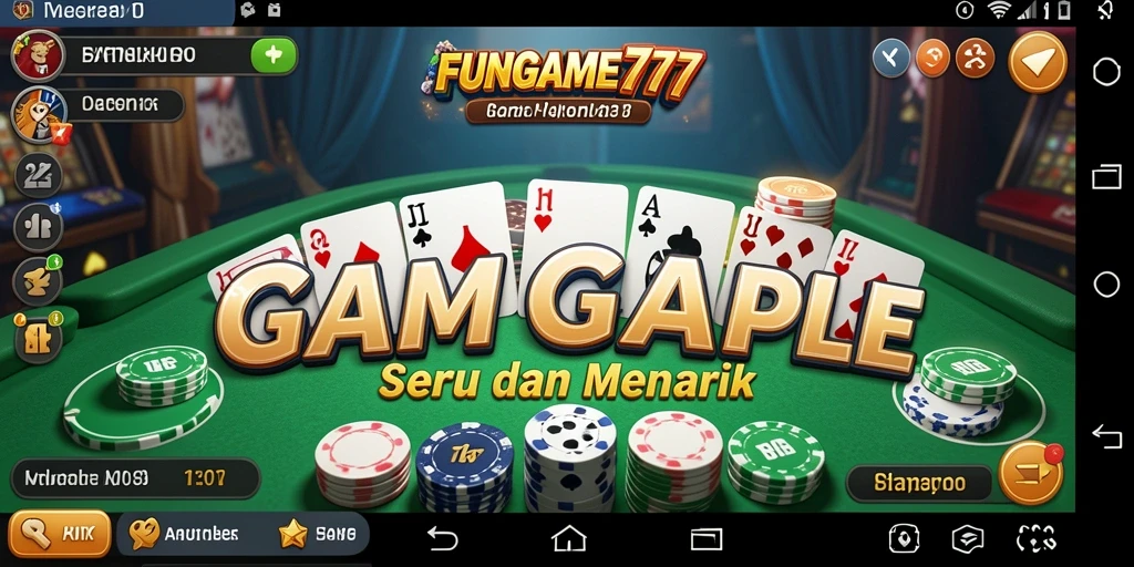 Tampilan gameplay seru FUNGame777 saat bermain Gaple bersama teman.