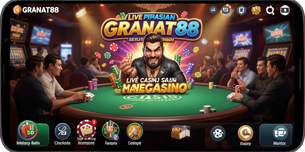 Tampilan gameplay seru di aplikasi Live Casino GRANAT88.
