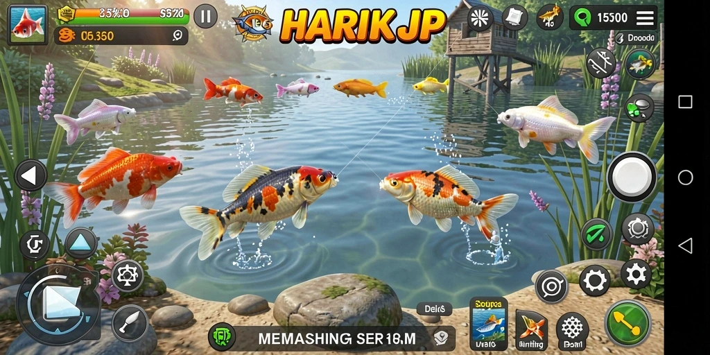 Tangkapan ikan besar dalam gameplay HARAPJP yang mendebarkan.