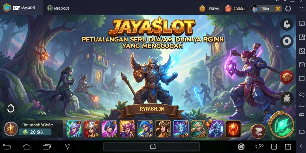 Tangkapan layar gameplay JAYASLOT yang menunjukkan aksi pertarungan RPG.
