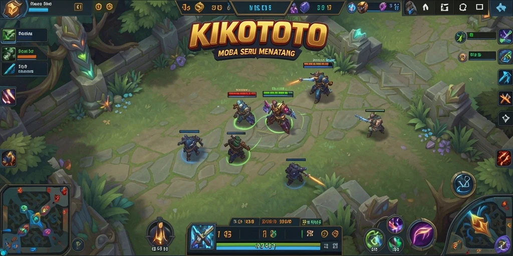 Tampilan gameplay seru di KIKOTOTO yang menampilkan aksi pertempuran.