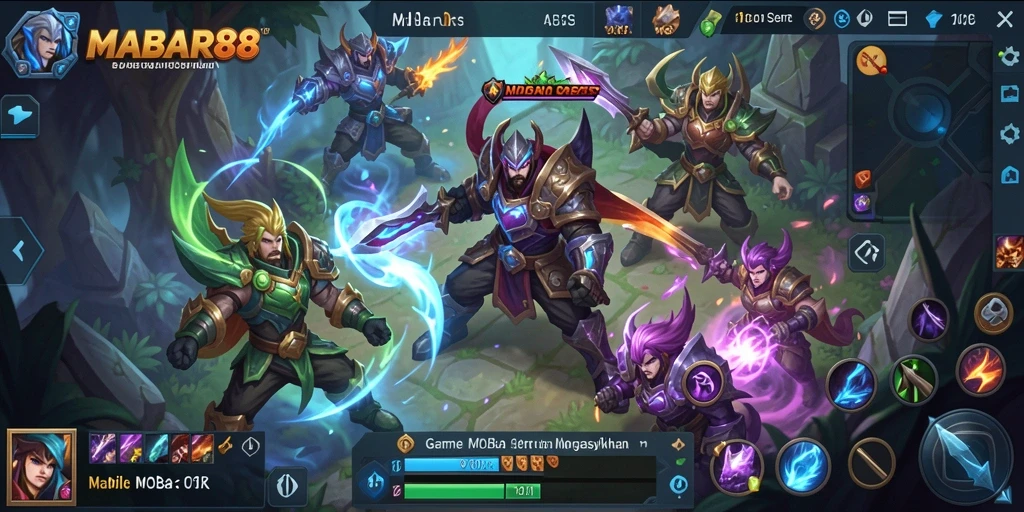 Tampilan gameplay seru dari MABAR88 dalam aksi MOBA.