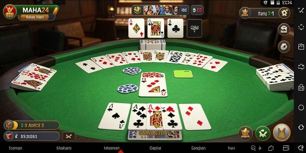 Tampilan gameplay seru dari permainan Gaple di MAHA24.