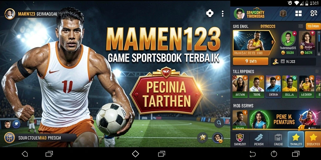 Tampilan antarmuka MAMEN123 dalam mode taruhan olahraga.