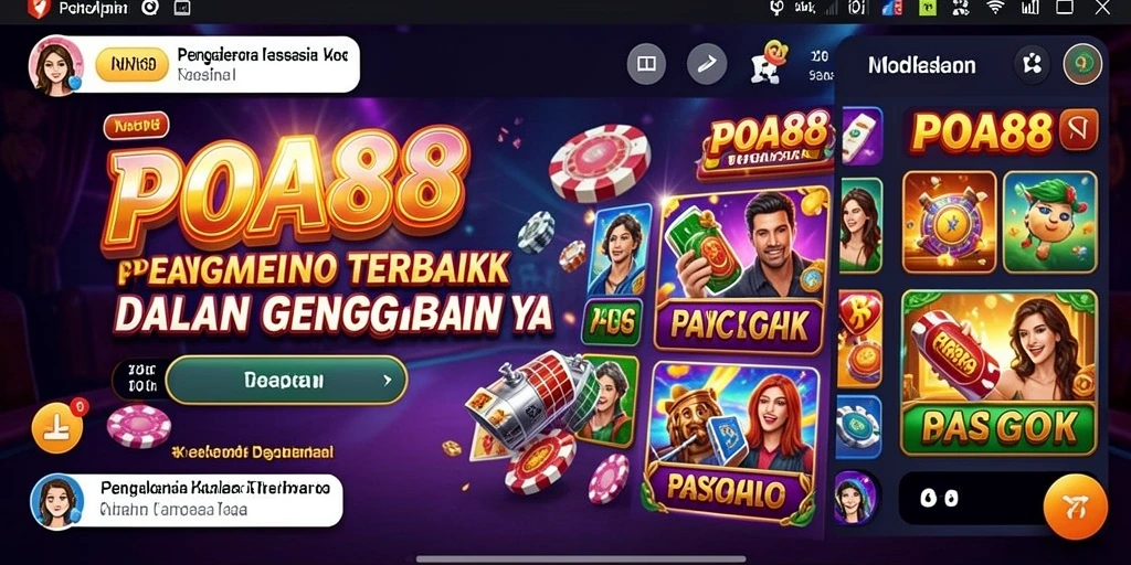 Tampilan gameplay inovatif dalam POA88 yang menampilkan suasana kasino.