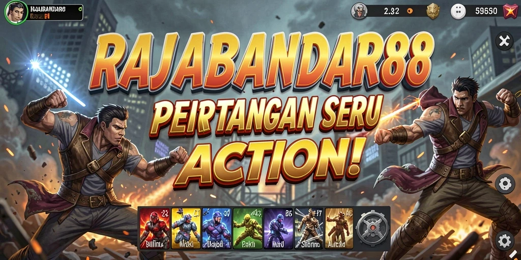 Screenshot menunjukkan aksi pertarungan yang memukau dalam RAJABANDAR88.