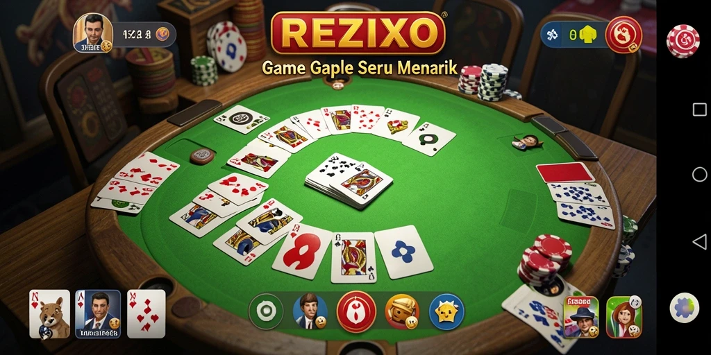 Tampilan gameplay seru dari game Gaple REZIXO.