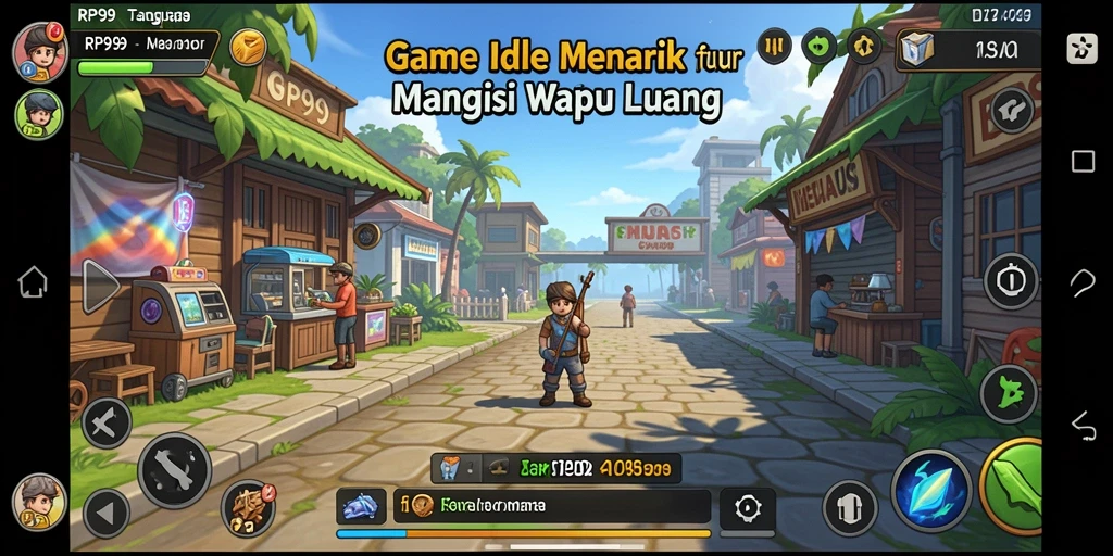 Tangkapan layar gameplay <strong>RP99</strong> menampilkan aktivitas Idle yang menenangkan.