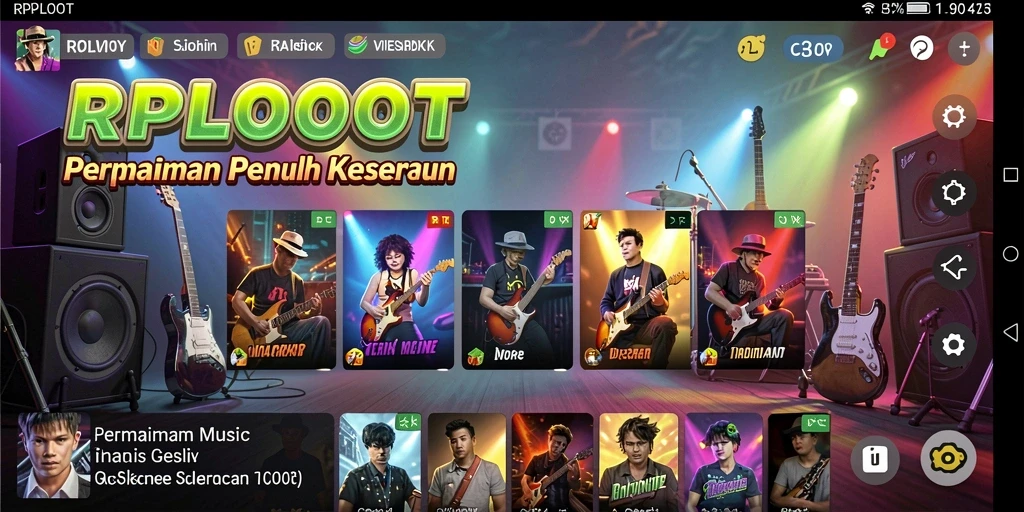Screenshot gameplay RPLOOT menampilkan keseruan bermain musik.