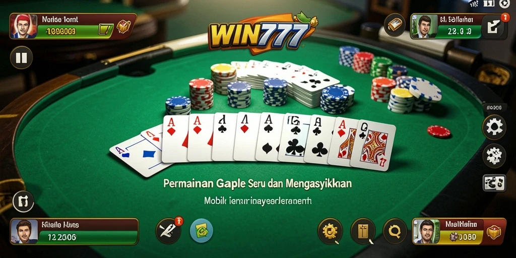 Tampilan gameplay Gaple yang menarik di WIN777.