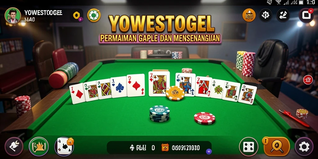 Tampilan gameplay menarik dari YOWESTOGEL dalam permainan Gaple.
